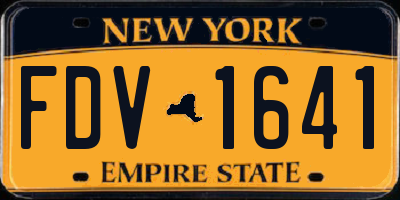 NY license plate FDV1641