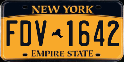 NY license plate FDV1642