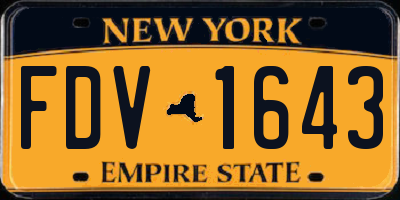 NY license plate FDV1643