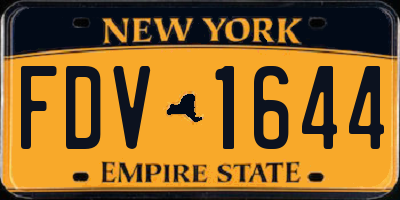 NY license plate FDV1644