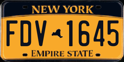 NY license plate FDV1645