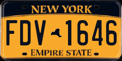 NY license plate FDV1646