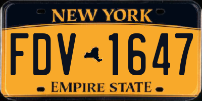 NY license plate FDV1647
