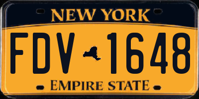 NY license plate FDV1648