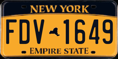 NY license plate FDV1649