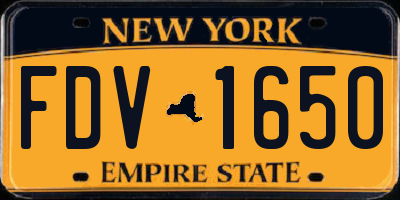 NY license plate FDV1650
