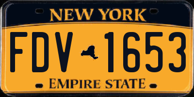 NY license plate FDV1653