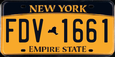 NY license plate FDV1661