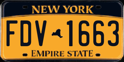 NY license plate FDV1663