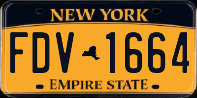 NY license plate FDV1664