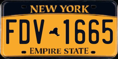 NY license plate FDV1665