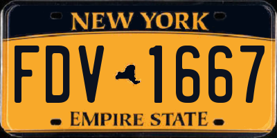 NY license plate FDV1667