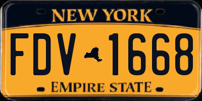 NY license plate FDV1668