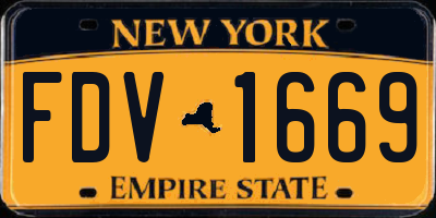 NY license plate FDV1669