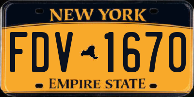 NY license plate FDV1670