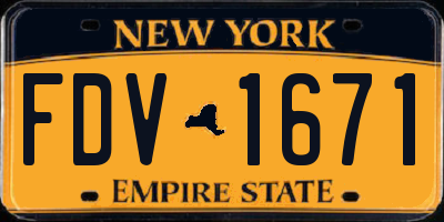 NY license plate FDV1671