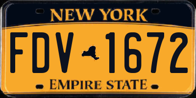 NY license plate FDV1672