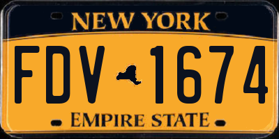 NY license plate FDV1674