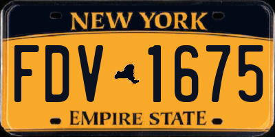 NY license plate FDV1675