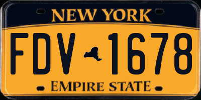 NY license plate FDV1678