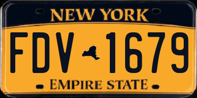 NY license plate FDV1679