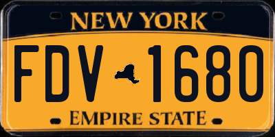 NY license plate FDV1680