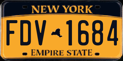 NY license plate FDV1684