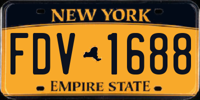 NY license plate FDV1688