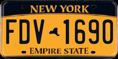 NY license plate FDV1690