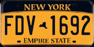 NY license plate FDV1692