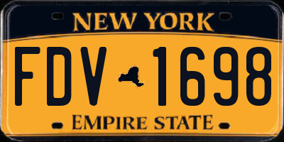 NY license plate FDV1698