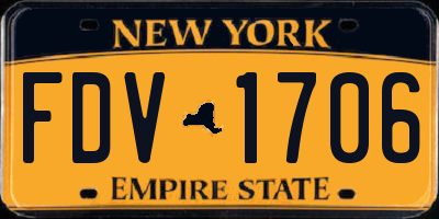 NY license plate FDV1706