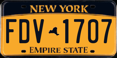 NY license plate FDV1707