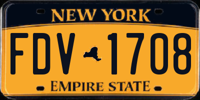 NY license plate FDV1708
