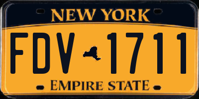 NY license plate FDV1711