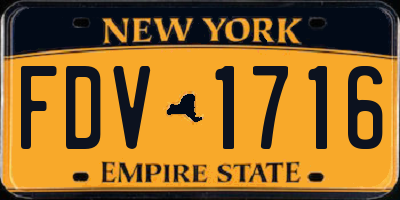 NY license plate FDV1716
