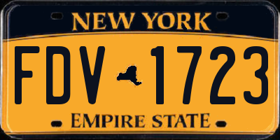 NY license plate FDV1723