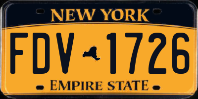 NY license plate FDV1726
