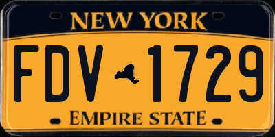 NY license plate FDV1729