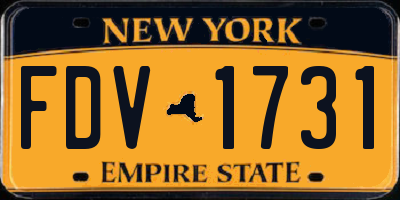 NY license plate FDV1731