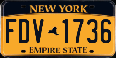NY license plate FDV1736