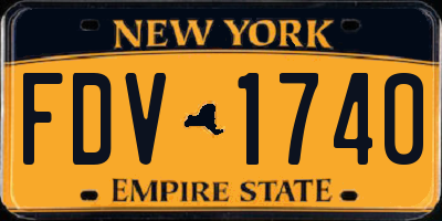 NY license plate FDV1740