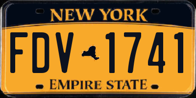 NY license plate FDV1741