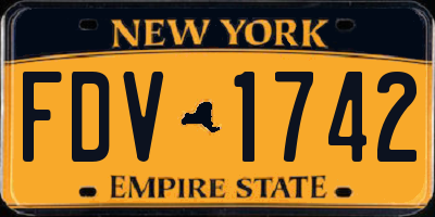 NY license plate FDV1742