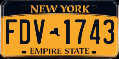 NY license plate FDV1743