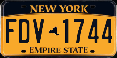 NY license plate FDV1744