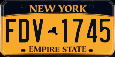 NY license plate FDV1745