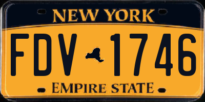 NY license plate FDV1746