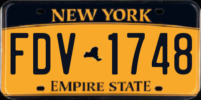 NY license plate FDV1748