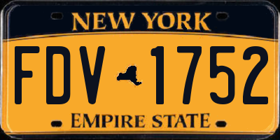 NY license plate FDV1752